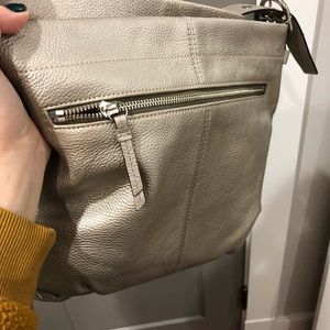 Coach hand bag silver new with tags